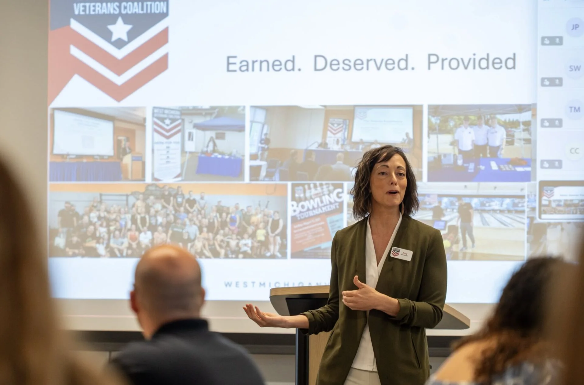 Amy B Executive Director of the Coalition addresses the community partners